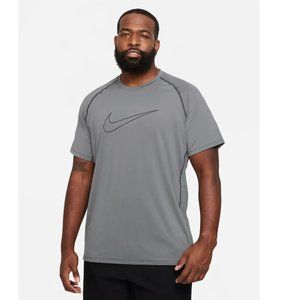 Nike Pro Dri-FIT Mens Slim Fit Short-Sleeve Top Gym Training Iron Grey Black 2XL